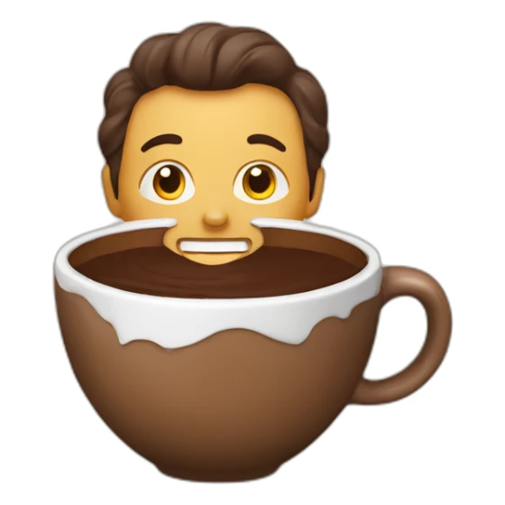 hombre tomando taza de chocolate sticker