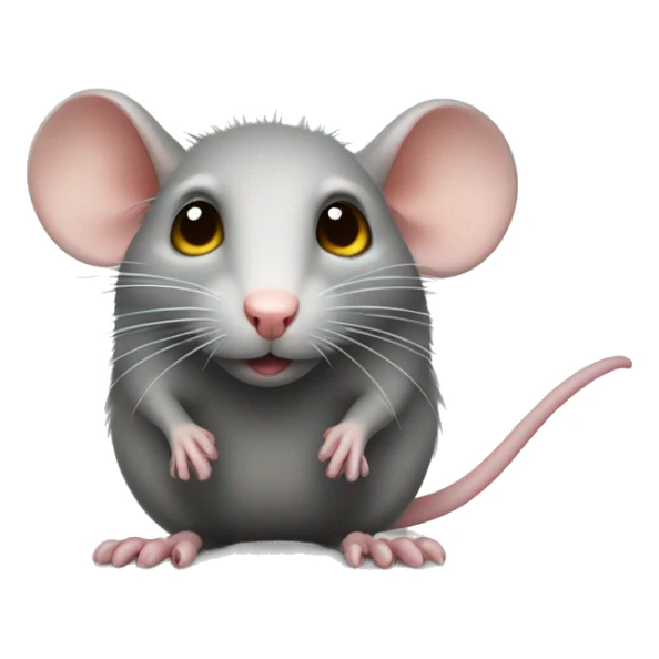 Rat with a long tail, beady eyes and small legs sticker