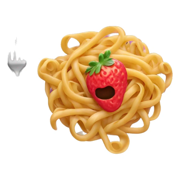 a plate of pasta with pink strawberry sauce in it  sticker