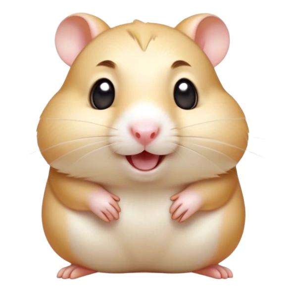 Cinematic Comical Cream Hamster Portrait Emoji, Head tilted dramatically with an exaggeratedly amused expression, featuring a striking cream coat with a luminous sheen, wide, expressive dark eyes filled with playful disbelief, Simplified yet hilariously expressive features, highly detailed, glowing with a slightly sassy glow, high shine, dramatic yet playful, stylized with an air of cheeky mischief, bright and endearing, soft glowing outline, capturing the essence of a spirited and over-the-top hamster, so meme-worthy it feels like it could side-eye its way into internet fame instantly! sticker