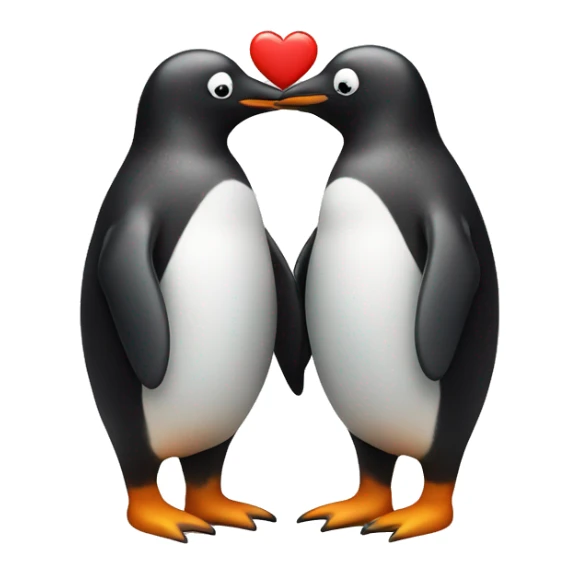 Penguin couple with a heart in the middle  sticker