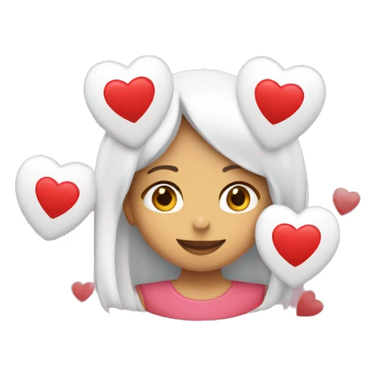 Chica Pelirroja con corazones blancos  sticker