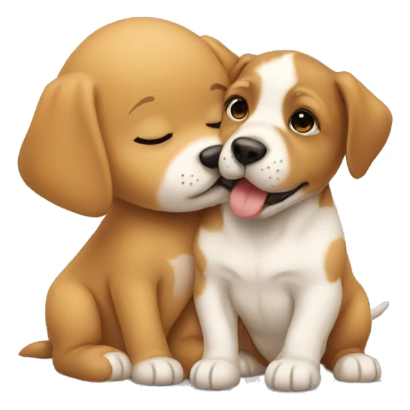 Baby kissing a dog sticker