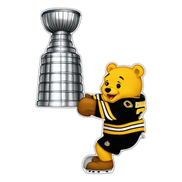 bruins-pooh-bear-punching-the-stanley-cup sticker