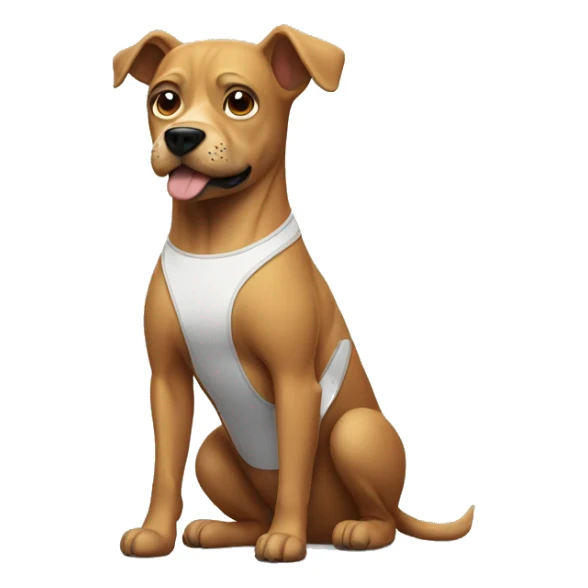 Dog in a muscle suit sticker