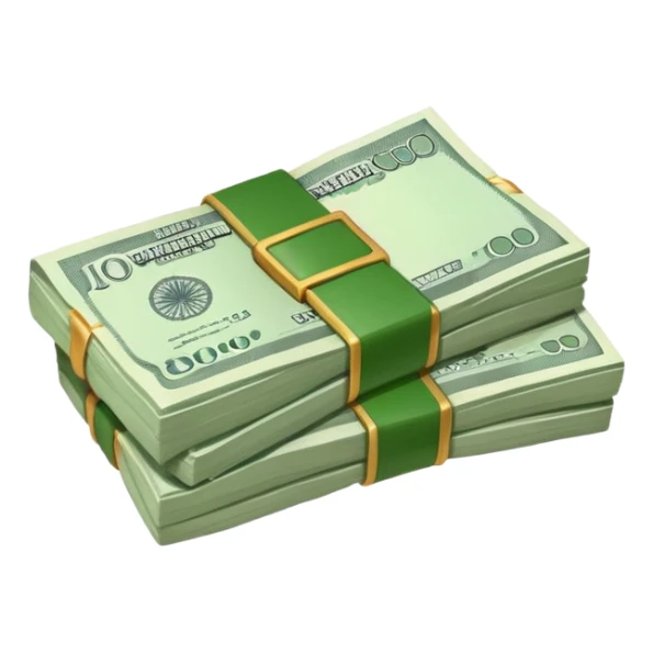 bundle of Indian rupee cash sticker