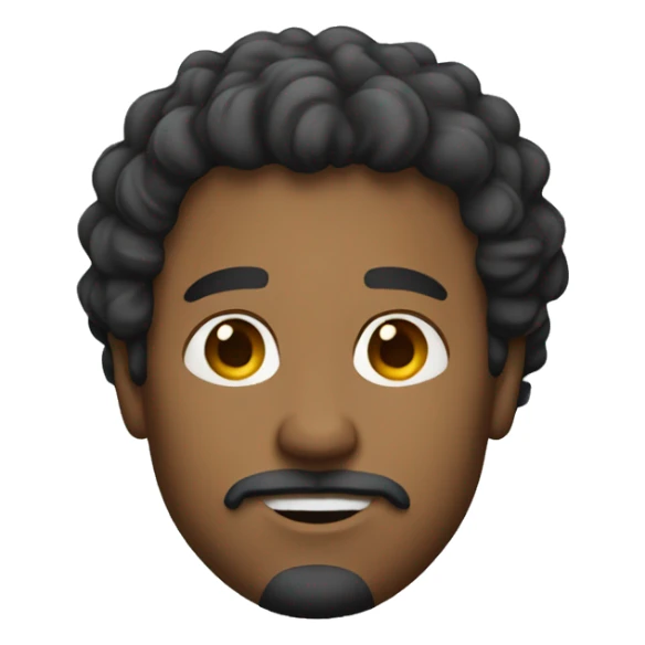 Man with wavy hair and goatee sticker