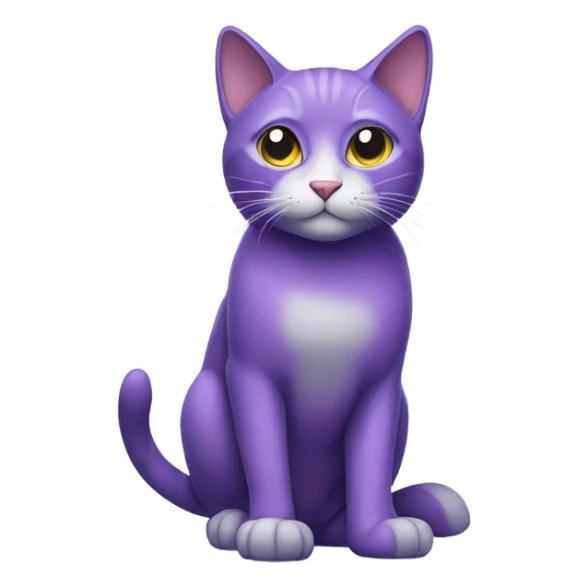 purple cat wearing shoes  sticker