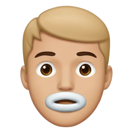 the guy put his hand over his mouth and the guy wears  sticker