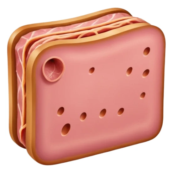 a slice of luncheon meat, simple, clear sticker