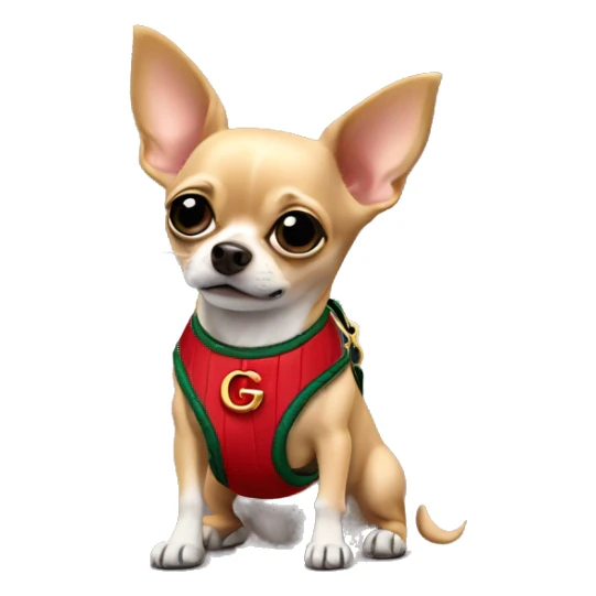 Chihuahua dog with Gucci harness on  sticker