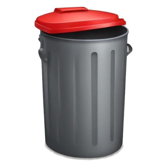 " Dustbin emoji with a Red lid, designed to symbolize deletion."  sticker