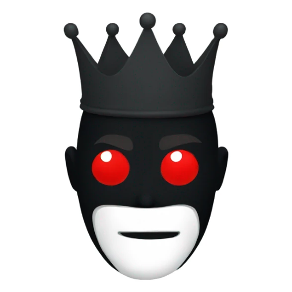 Dark silhouette with crown and red eyes sticker