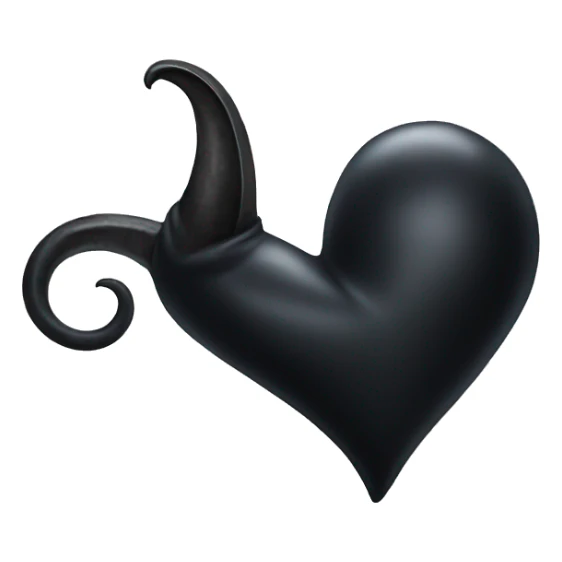 Total black heart with horn and tail  sticker