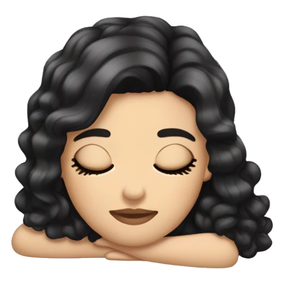 Coquette American black hair white girl sleeping  sticker