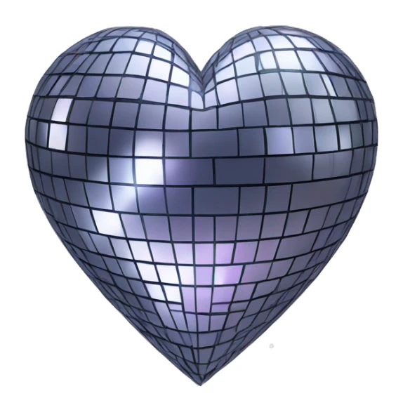 disco ball in shape of heart  sticker