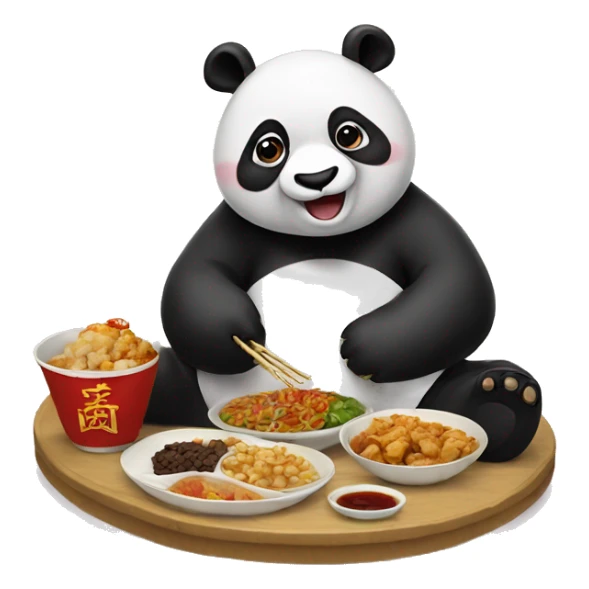 Panda eating Chinese food  sticker