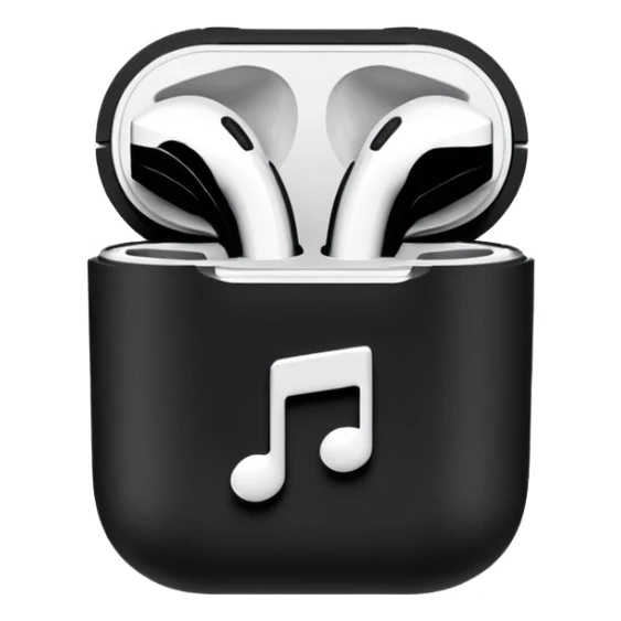 airpods in a music vinyl themed case sticker