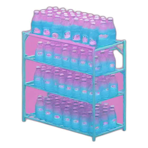 vaporwave pink rack with fiji water sticker