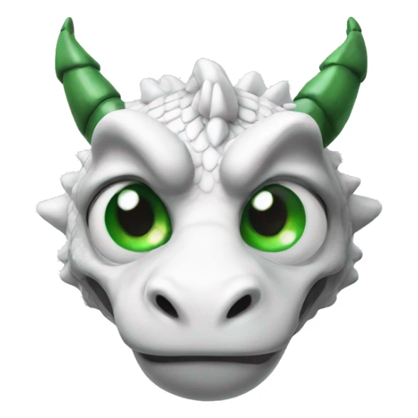 Strong white flying dragon with green eyes and a right eye patch sticker