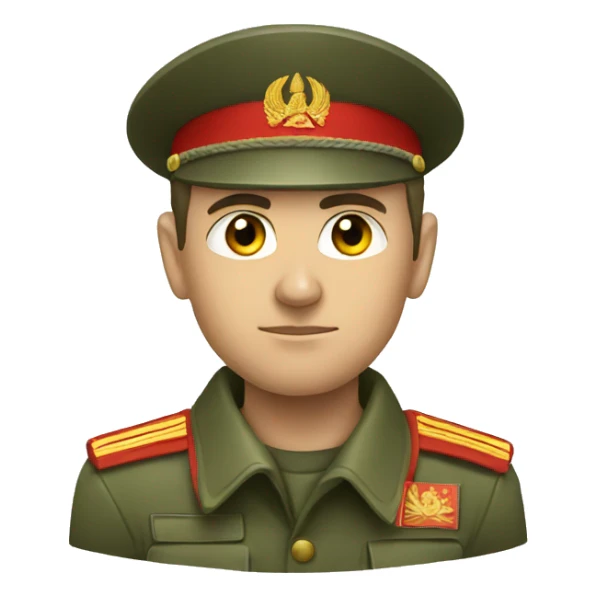 ussr soldier serious with military takes sticker