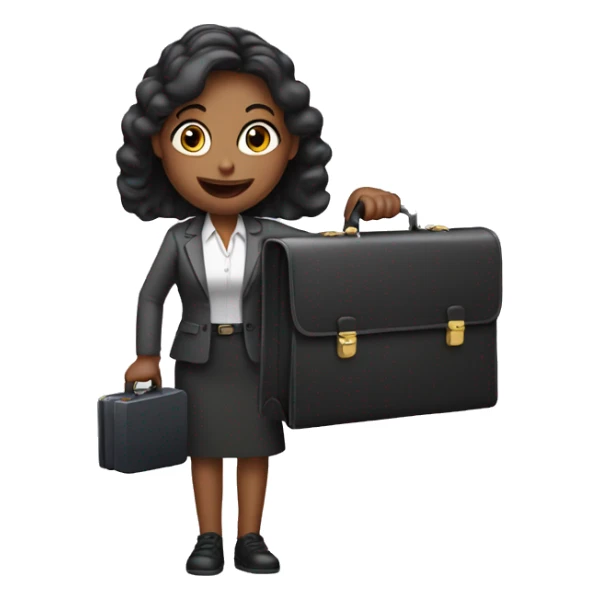 woman holding out briefcase sticker