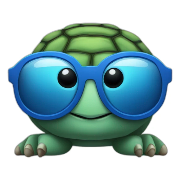 Tortue bleue avec des lunettes sticker