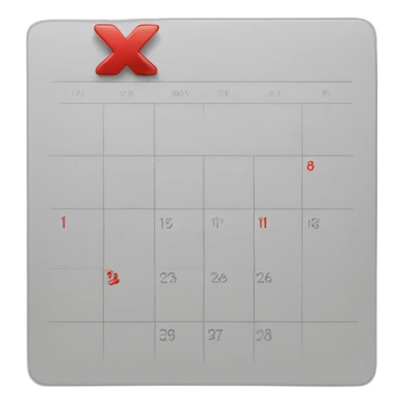 It's a calendar with a red "X" over it, often used to indicate canceled plans, events, or appointments. sticker