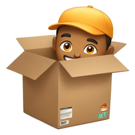 A food delivery man in a food delivery box

 sticker