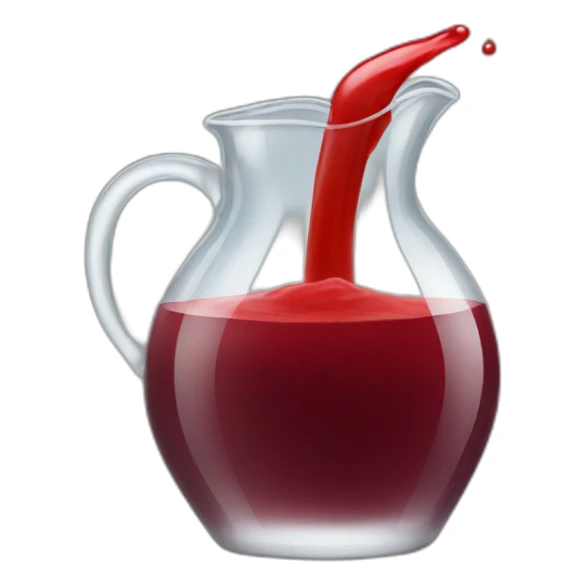 glass jug of red juice sticker
