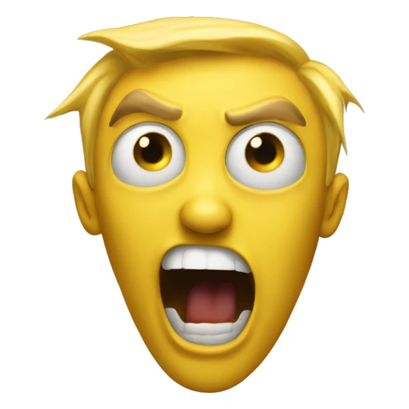 yellow emoji screaming like a maniac sticker