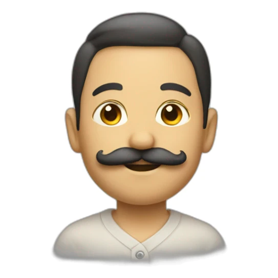 Un petit homme avec une moustache carrée sticker