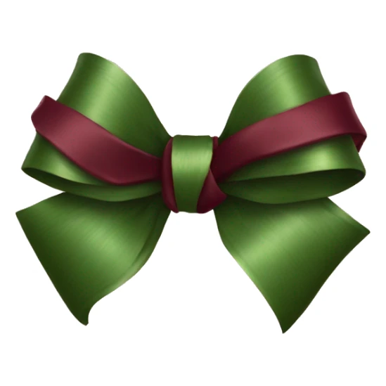 Vintage green  garland burgundy bow sticker