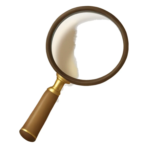 A book in beige tones with a magnifying glass on it sticker