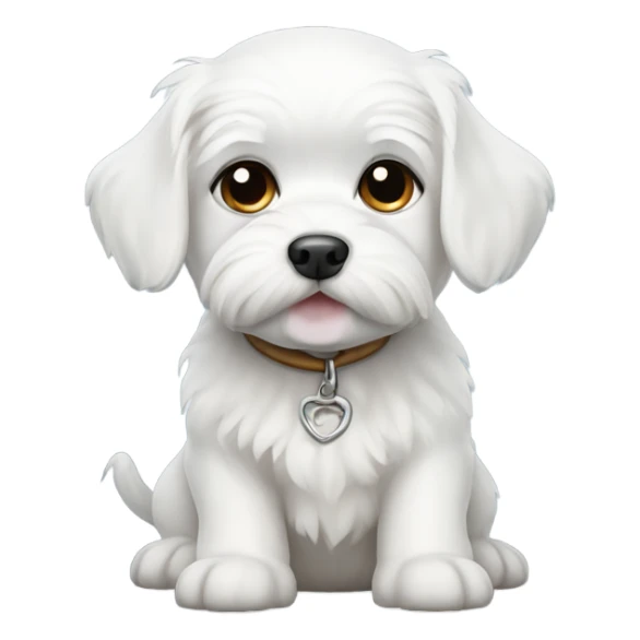 White dog Maltese puppy  sticker