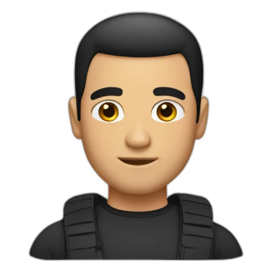 mike bronteroc with black hair and buzz cut sticker