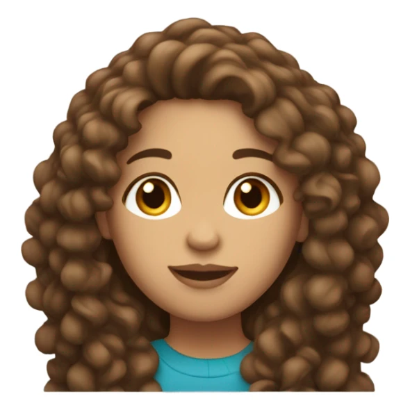 Light skin Latina with curly long brown hair sticker