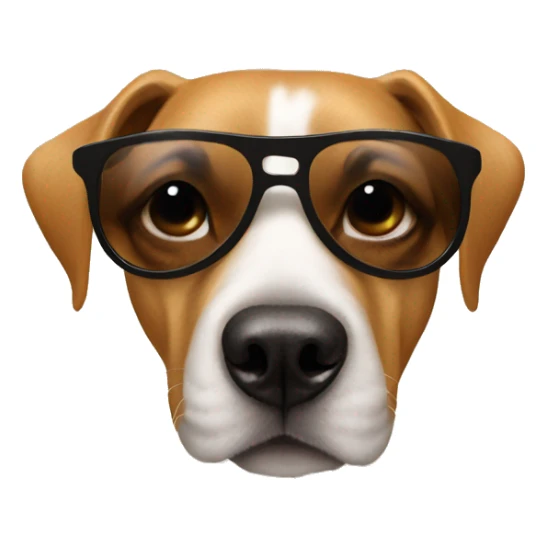 Dog wearing sunglasses and nose piercings  sticker