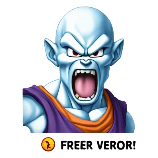 Dragon Ball Z Freezer with a scared face and a legend saying “Freezer sintio el verdadero terror” sticker