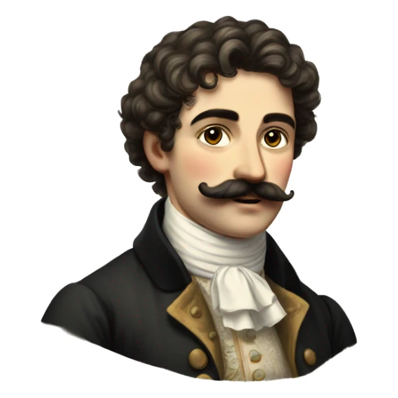 guy 20 years old italian with moustache 19th century  sticker