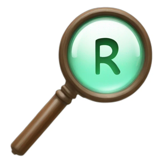 the letters RS with an magnifying glass embedded in the R sticker