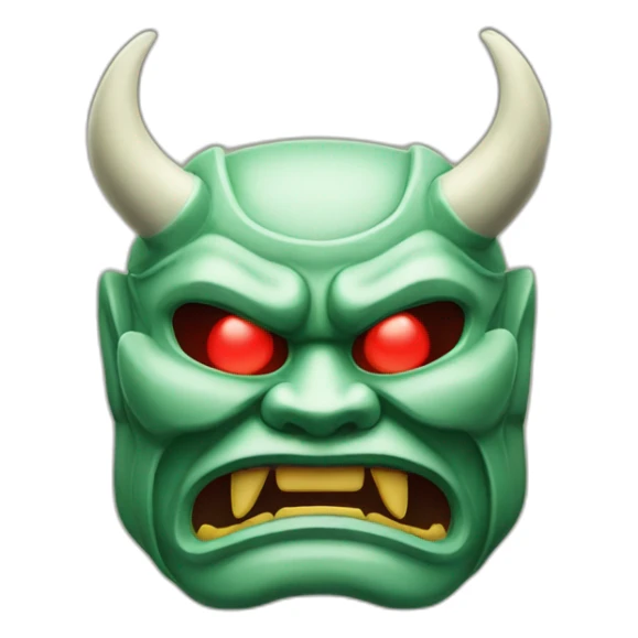 esmerald japanese oni mask sticker