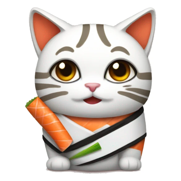 scottsh fold cat wearing sushi costume sticker