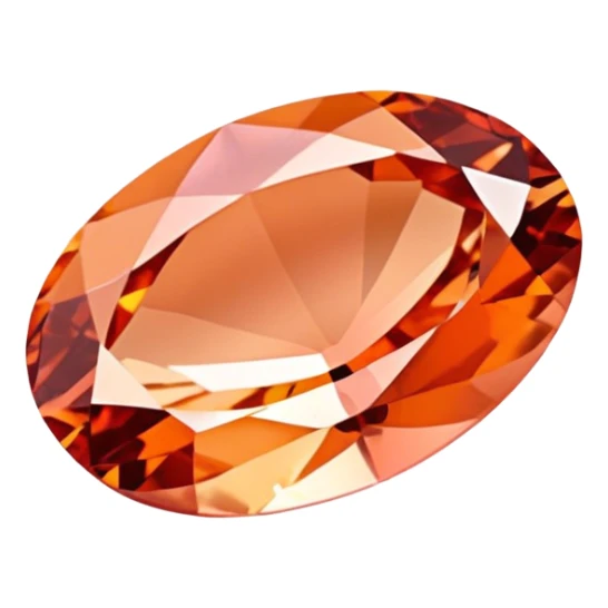 Faceted oval Padparadscha sapphire with delicate pinkish-orange lotus color sticker