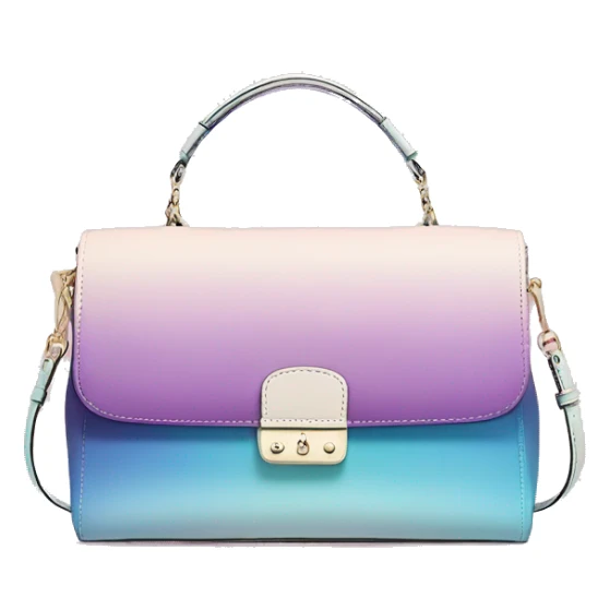 Realistic isolated pastel ombre kate spade satchel purse.  sticker
