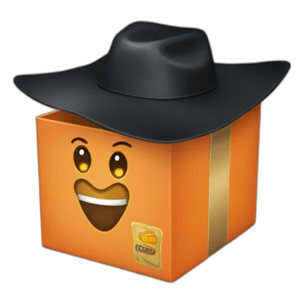 zorro color naranja con una caja sticker