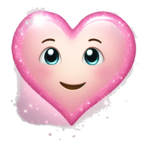 light pink heart with sparkles  sticker