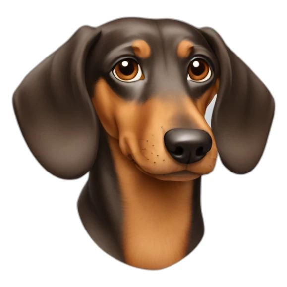 Dog head reality dachshund Looks to the left side 180° sticker
