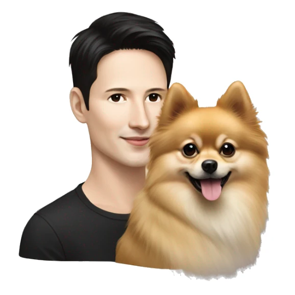 Pavel Durov and Pomeranian dog sticker