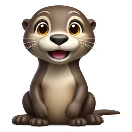 3D cartoon otter character, small body with big head, plain background, joyful pose. –ar 3:4 –v 6.1 sticker